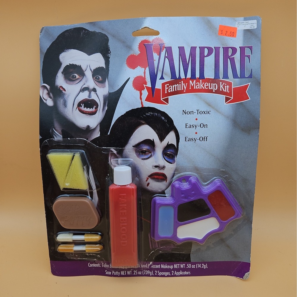 Vintage Halloween Vampire Family Makeup Kit NOS New 2000 Target Fake Blood